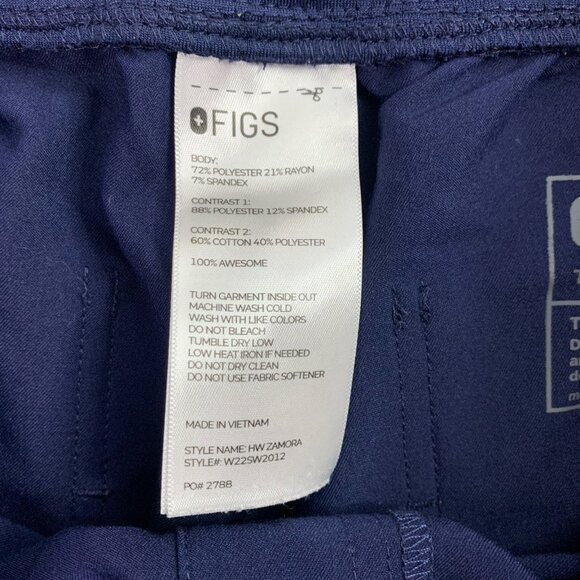 Figs Scrub Pants Womens Large Zamora Jogger Nurse Workwear Navy RN Nurse 28” - Picture 12 of 15